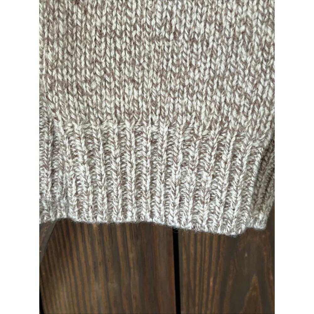 LL Bean 100% Lambs Wool Sweater Mens XXL 2XL Henley Beige Winter Ski - Picture 5 of 8